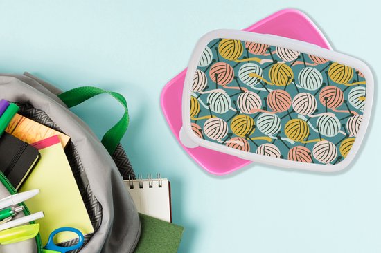 Breadbox Rose - Lunchbox - Breadbox - Tricot - Laine - Motifs - 18x12x6 cm - Enfants - Fille