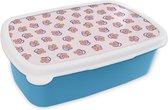Broodtrommel Blauw - Lunchbox - Brooddoos - Speen - Patronen - Roze - 18x12x6 cm - Kinderen - Jongen