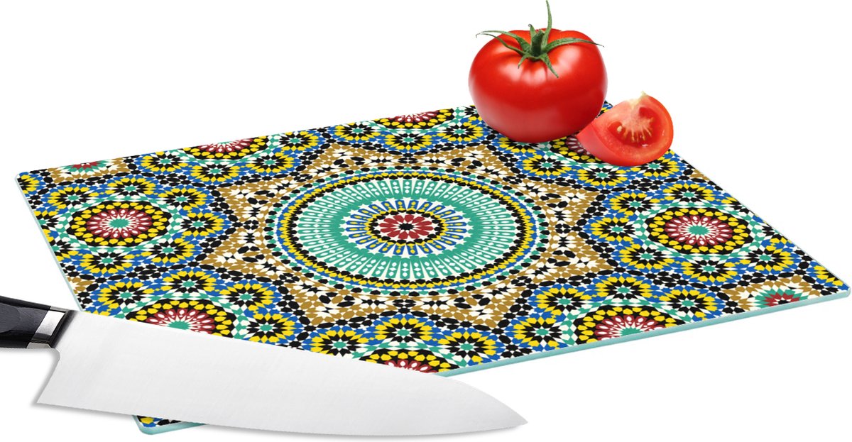 Glazen Snijplank - 28x20 - Mozaïek - Patronen - Mandala - Snijplanken Glas