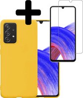 Samsung A33 Hoesje Met Screenprotector - Samsung Galaxy A33 Case Cover - Siliconen Samsung A33 Hoes Met Screenprotector - Geel