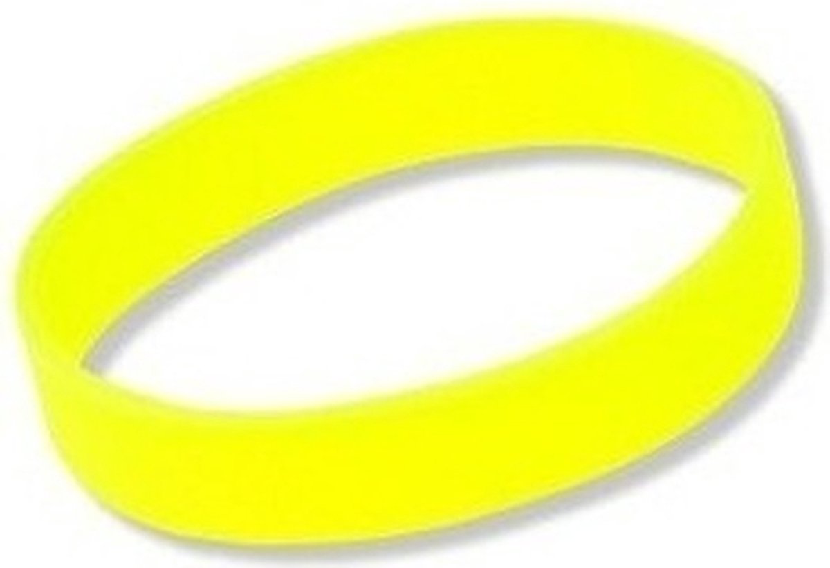 Siliconen armbandjes - stretch - neon geel - polsbandjes - volwassenen — afbeelding 3