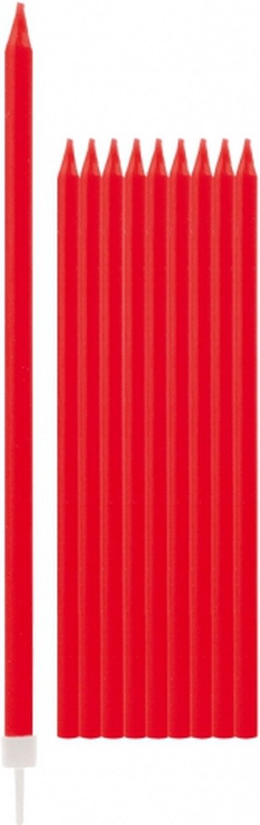 10x stuks Rode kaarsen 155 cm - feestartikelen/versiering