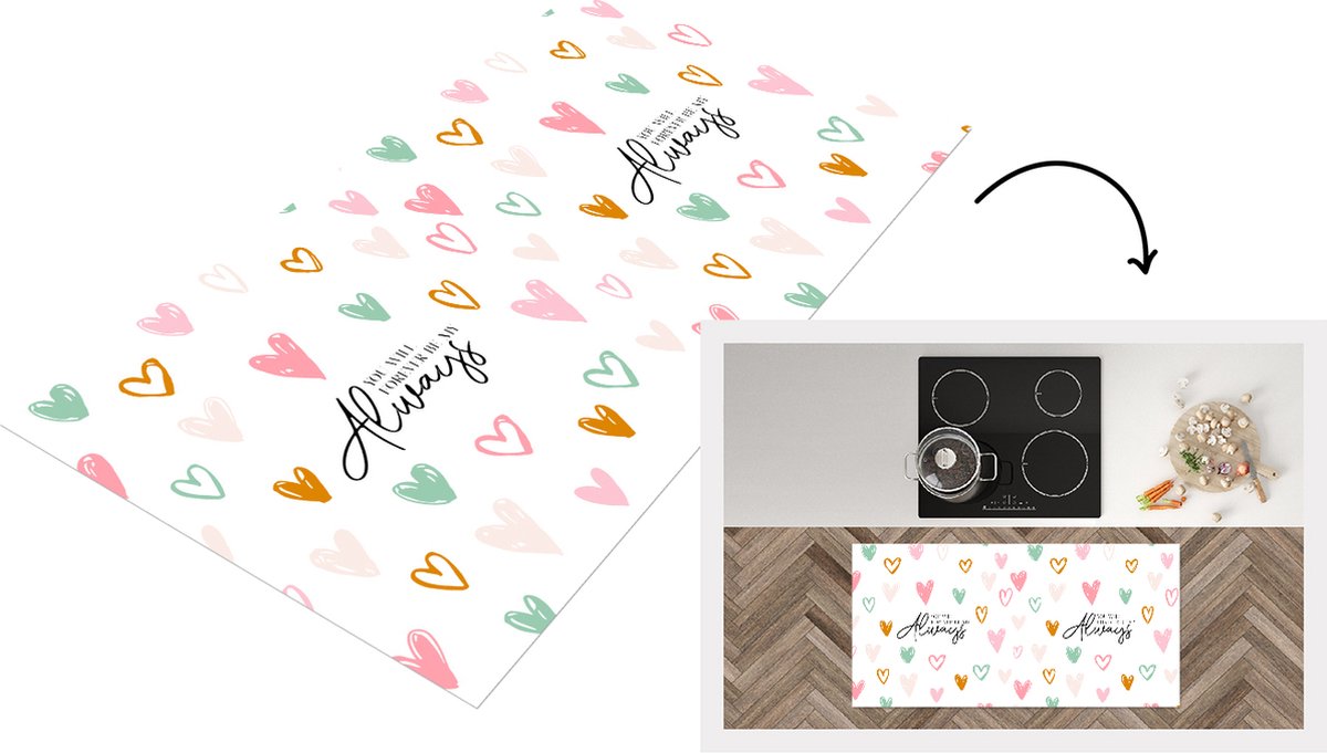 KitchenYeah Keukenloper - Loper keuken - You will forever be my always - Voor altijd - Quotes - Spreuken - Liefde - 120x60 cm - Keukenloper vinyl Multicolor