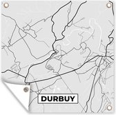 Tuinposters Stadskaart – Zwart Wit - Kaart – Durbuy – België – Plattegrond - 50x50 cm - Tuindoek - Buitenposter