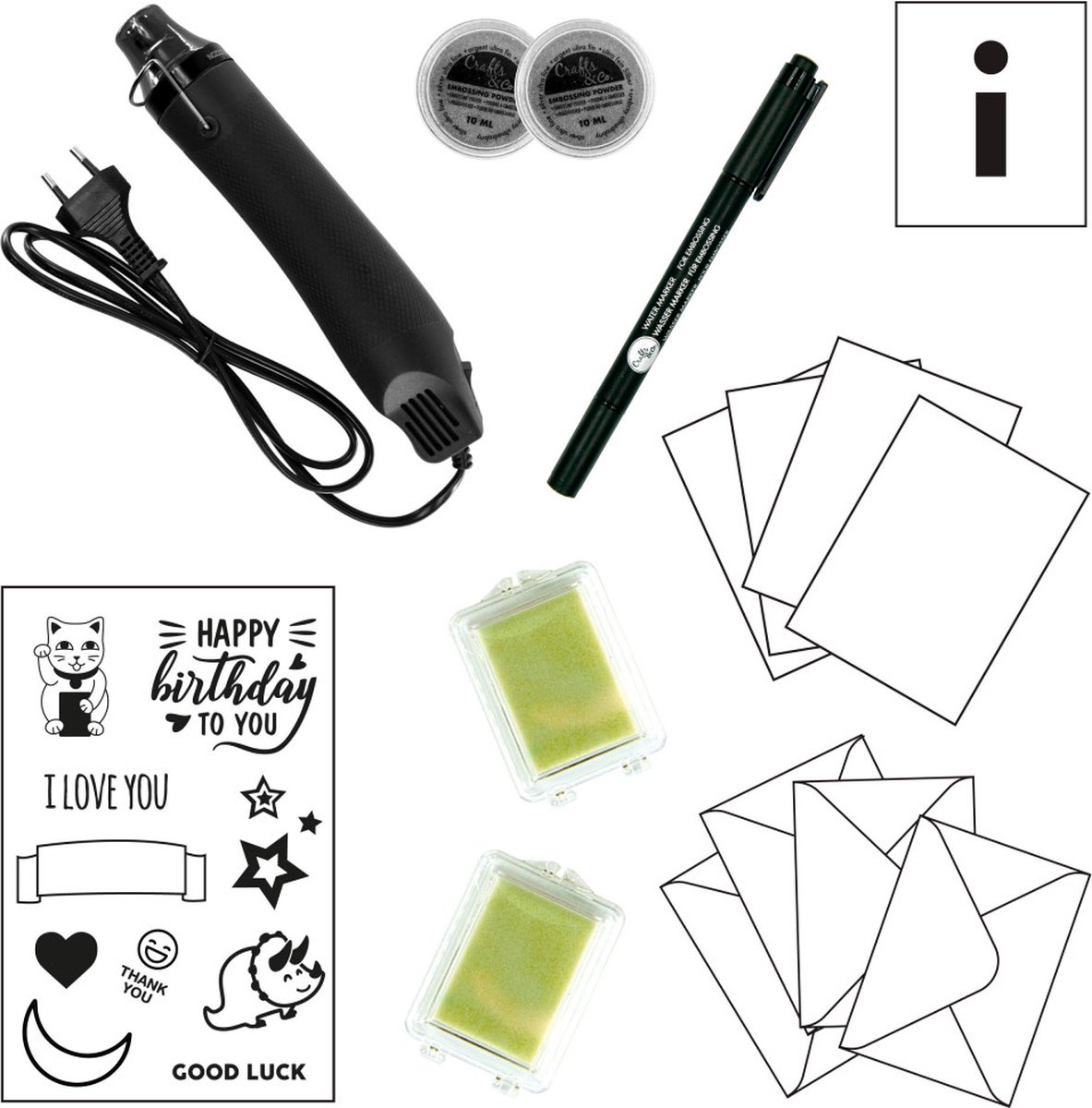 Crafts&Co Embossing Stempelset Volledig Embossingpen Set