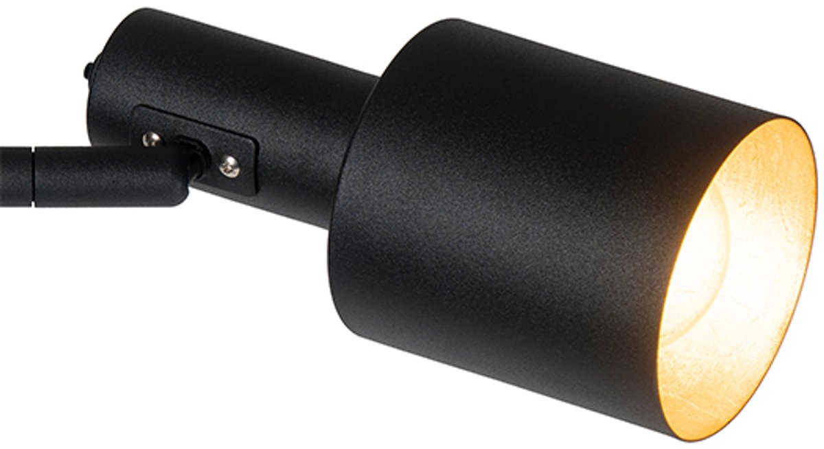 QAZQA stijn - Moderne Vloerlamp | Staande Lamp - 2 lichts - H 1560 mm - Zwart - Woonkamer | Slaapkamer thumbnail 3