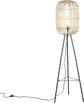 QAZQA Manila Vloerlamp - 1 lichts - H 1390 mm - Beige