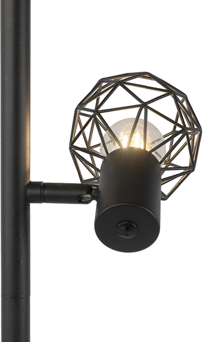 QAZQA mesh - Moderne Vloerlamp | Staande Lamp - 3 lichts - H 150 cm - Zwart - Woonkamer | Slaapkamer | Keuken thumbnail 5