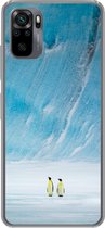 Geschikt voor Xiaomi Redmi Note 10 hoesje - Twee keizerpinguïns voor een ijsberg - Siliconen Telefoonhoesje