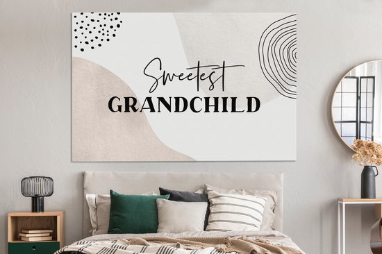 Tableau peinture sur toile Citation - Enfant - Amour - Petit-enfant - 150x100 cm - Décoration murale