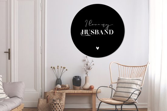 Wall Circle - Wall Circle Indoor - Amour - Mariage - Citations - ⌀ 150 cm - Décoration murale - Peintures Ronds