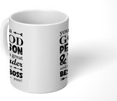 Mok - Koffiemok - Spreuken - Quotes - 'You're a good person & a great leader and also the best boss ever' - Mokken - 350 ML - Beker - Koffiemokken - Theemok - Mok met tekst