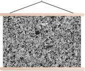 Posterhanger incl. Poster 60x40 cm - Schoolplaat - Steen - Graniet - Grijs - Zwart - Textielposter - Blanke latten