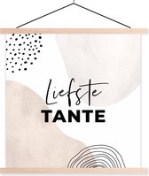 Porte-affiche avec affiche - Affiche scolaire - Tante - 'Dearest tante' - Proverbes - Citations - 40x40 cm - lattes vierges