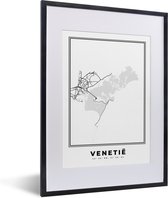 Cadre photo avec affiche Zwart Wit- Plan de la ville - Italie - Zwart Wit - 30x40 cm - Cadre pour affiche