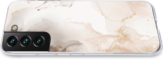 Coque Samsung Galaxy S22 - Marbre - Marron - Ligne - Coque de téléphone en Siliconen