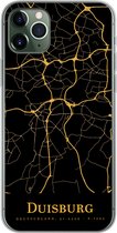 Geschikt voor iPhone 11 Pro Max hoesje - Duisburg - Kaart - Goud - Siliconen Telefoonhoesje