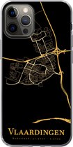 Geschikt voor iPhone 12 Pro hoesje - Vlaardingen - Kaart - Goud - Siliconen Telefoonhoesje