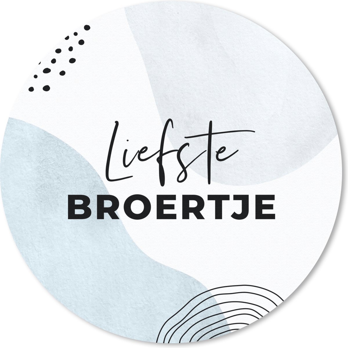 Muismat rond 40x40 cm - Mousepad 'Liefste broertje' - Spreuken - Quotes - Pastel - Ronde muismatten
