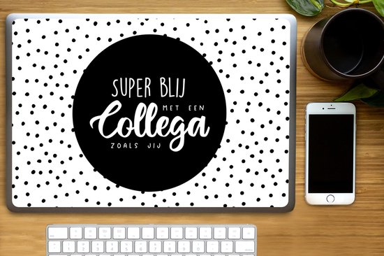 Sticker pour ordinateur portable - 17,3 pouces - Citations - 'Super content d'avoir un collègue comme toi' - Collègue - Citations - 40x30cm - Autocollants pour ordinateur portable - Skin pour ordinateur portable - Couverture