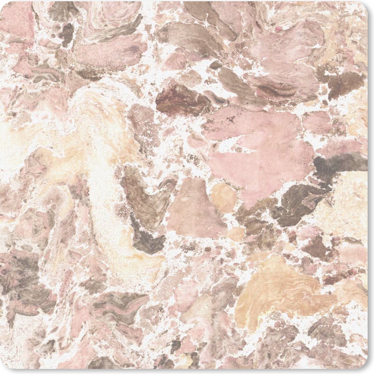 Muismat 20x20 cm - Mousepad Roze - Graniet print - Kristal - Muismatten