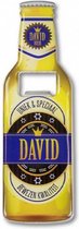 flesopener David 8,5 x 6 cm staal blauw/geel