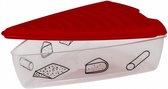 lunchbox pizza 28 x 23 x 7 cm transparant/rood