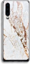 Case Company® - Huawei P30 hoesje - Goud marmer - Soft Cover Telefoonhoesje - Bescherming aan alle Kanten en Schermrand