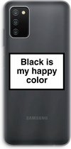 Case Company® - Samsung Galaxy A03S hoesje - Black is my happy color - Soft Cover Telefoonhoesje - Bescherming aan alle Kanten en Schermrand