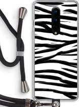 Case Company® - OnePlus 8 hoesje met Koord - Zebra pattern - Telefoonhoesje met Zwart Koord - Bescherming aan alle Kanten en Over de Schermrand
