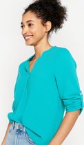 LOLALIZA Tetra blouse - Turquoise - Maat 42