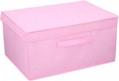 opbergbox 44 x 33 cm textiel roze