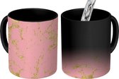 Magische Mok - Foto op Warmte Mokken - Goud - Glitter - Marmer print - Roze - Magic Mok - Beker - 350 ML - Uitdeelcadeautjes