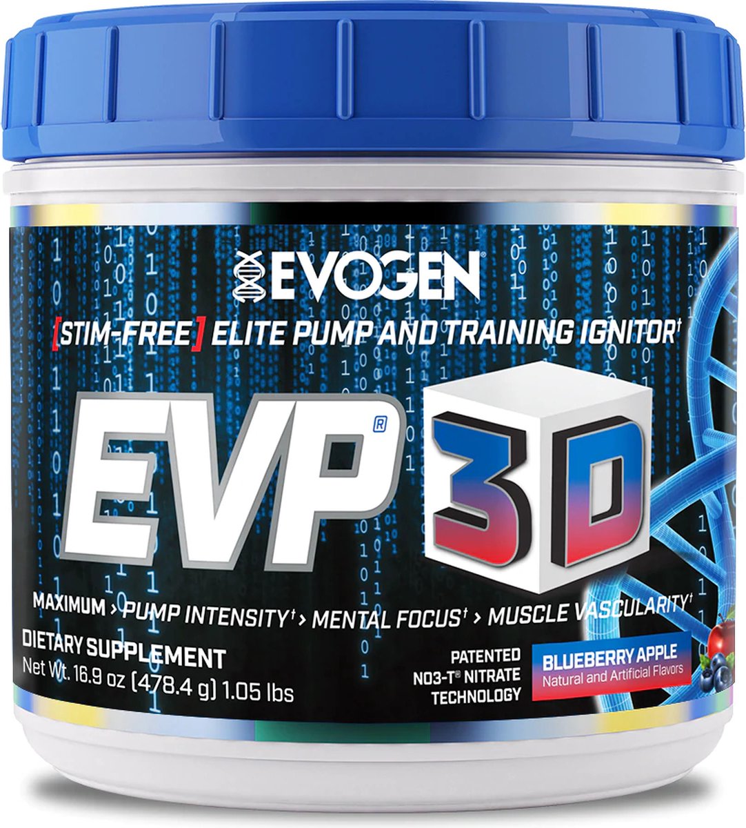 Evogen Nutrition - EVP 3D Blueberry Apple 40 porties - Pre Workout - Sportsupplement