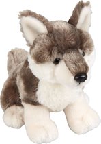 Pluche knuffel dieren Wolf 18 cm - Speelgoed wolven wilde dieren knuffelbeesten