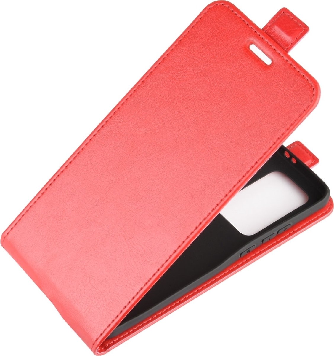 Mobigear Telefoonhoesje geschikt voor Huawei P40 Pro Plus Hoesje | Mobigear Flipcase | Pasjeshouder voor 1 Pasje | Telefoonhoesje voor Pinpas / OV Kaart / Rijbewijs - Rood