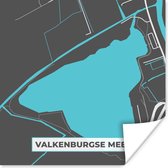 Poster Valkenburgse meer - Stadskaart - Plattegrond - Kaart - Nederland - 50x50 cm
