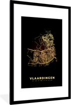 Fotolijst incl. Poster - Stadskaart - Kaart - Vlaardingen - Plattegrond - Nederland - 80x120 cm - Posterlijst
