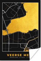 Poster Kaart - Plattegrond - Stadskaart - Nederland - Veerse Meer - 60x90 cm