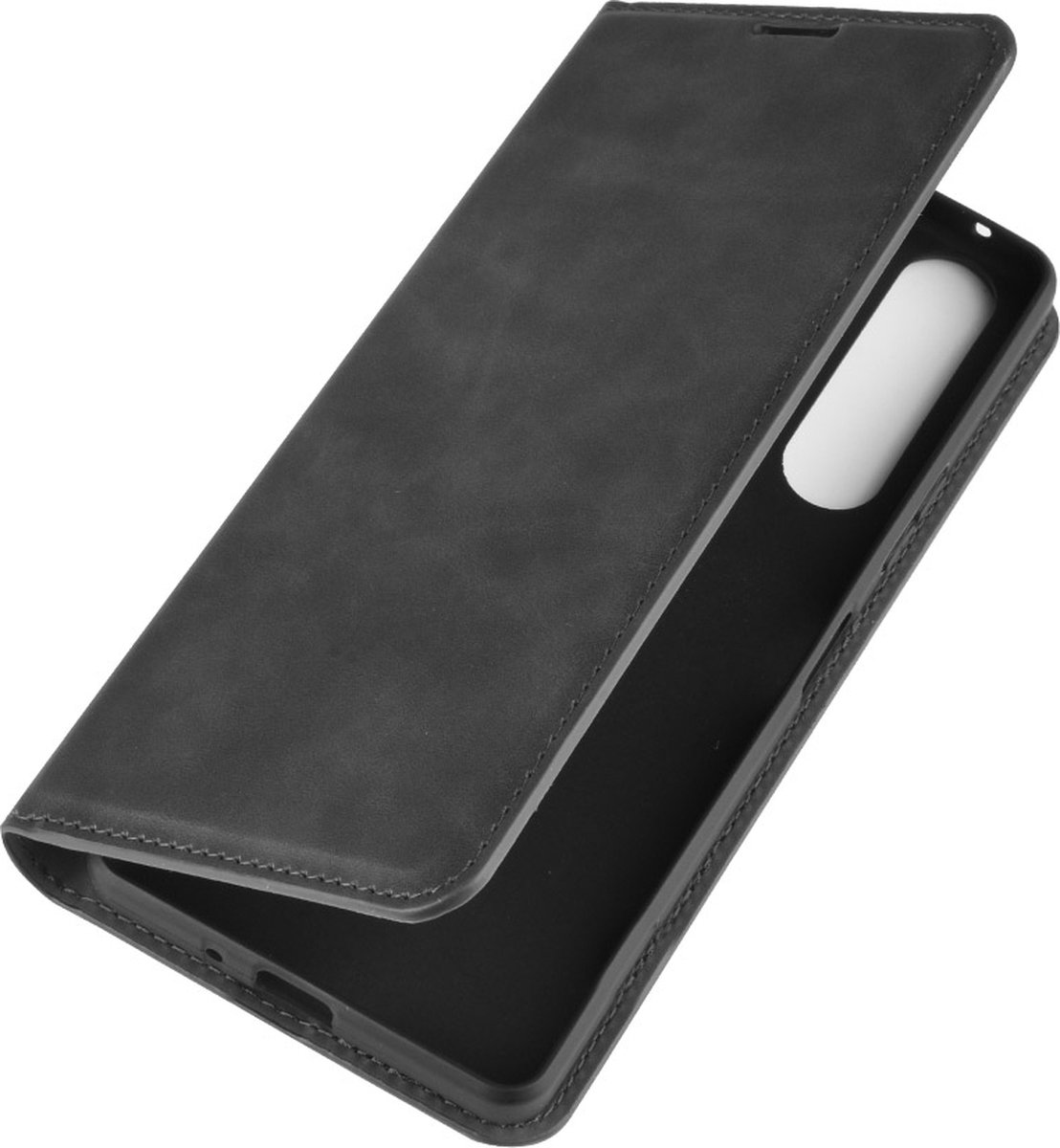 Mobigear Telefoonhoesje geschikt voor Sony Xperia 10 II Hoesje | Mobigear Retro Slim Bookcase Portemonnee | Pasjeshouder voor 3 Pasjes | Telefoonhoesje voor Pinpas / OV Kaart / Rijbewijs - Zwart