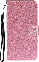Mobigear Telefoonhoesje geschikt voor Huawei P Smart (2020) Hoesje | Mobigear Glitter Bookcase Portemonnee | Pasjeshouder voor 2 Pasjes | Telefoonhoesje voor Pinpas / OV Kaart / Rijbewijs - Roze