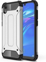 Mobigear Hoesje geschikt voor HONOR 8S Telefoonhoesje Hardcase | Mobigear Outdoor Backcover Shockproof | Schokbestendig 8S Telefoonhoesje | Anti Shock Proof - Zilver