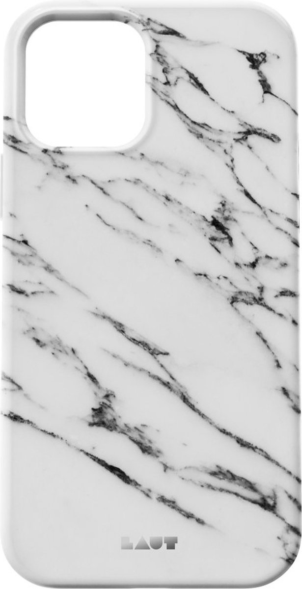 Apple iPhone 12 Hoesje - LAUT - Huex Elements Serie - Hard Kunststof Backcover - Marble White - Hoesje Geschikt Voor Apple iPhone 12