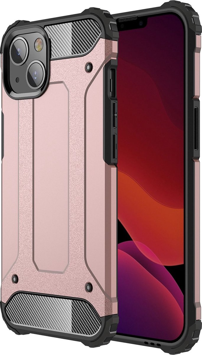 Mobigear Outdoor Telefoonhoesje geschikt voor Apple iPhone 13 Shockproof Hardcase Hoesje - Roségoud