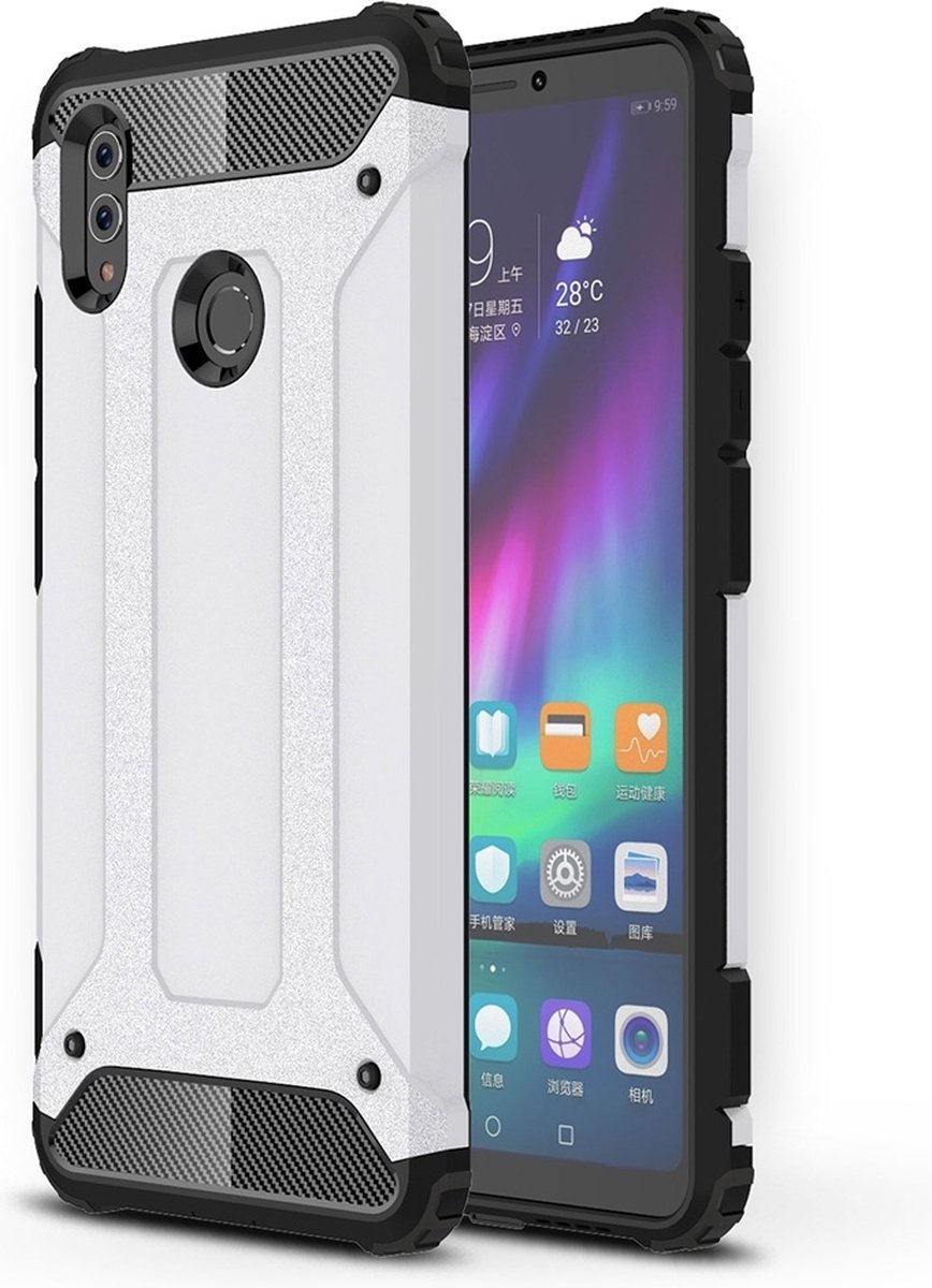 Mobigear Hoesje geschikt voor HONOR Note 10 Telefoonhoesje Hardcase | Mobigear Outdoor Backcover Shockproof | Schokbestendig Note 10 Telefoonhoesje | Anti Shock Proof - Wit