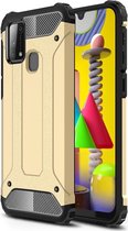 Mobigear Hoesje geschikt voor Samsung Galaxy M31 Telefoonhoesje Hardcase | Mobigear Outdoor Backcover Shockproof | Schokbestendig Galaxy M31 Telefoonhoesje | Anti Shock Proof - Goud