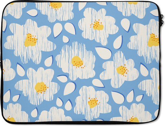 Housse pour ordinateur portable 17 pouces - Meiden - Fleurs - Blauw - Motifs - Housse pour ordinateur portable