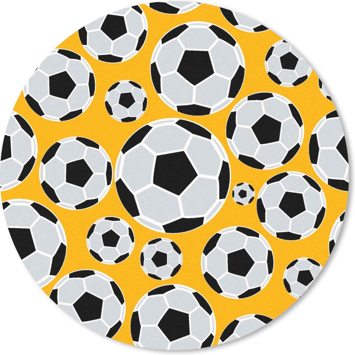 Muismat rond 50x50 cm - Mousepad Patronen - Sport - Voetbal - Jongens - Kinderen - Kids - Jongen - Ronde muismatten