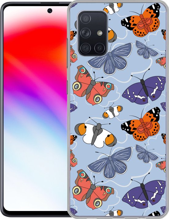 Coque Samsung Galaxy A51 - Filles - Papillon - Oranje - Motifs - Fille - Kids - Enfants - Meiden - Coque de téléphone en Siliconen