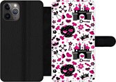 Bookcase Geschikt voor iPhone 11 Pro telefoonhoesje - Meiden - Kroon - Hart - Patronen - Girl - Kindje - Kinderen - Met vakjes - Wallet case met magneetsluiting